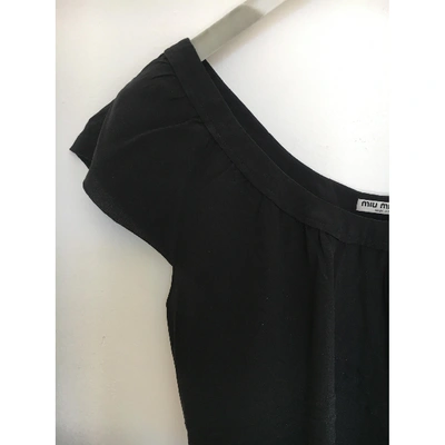 Pre-owned Miu Miu Silk Top In Black