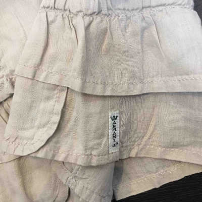 Pre-owned Armani Jeans Linen Short Vest In Beige