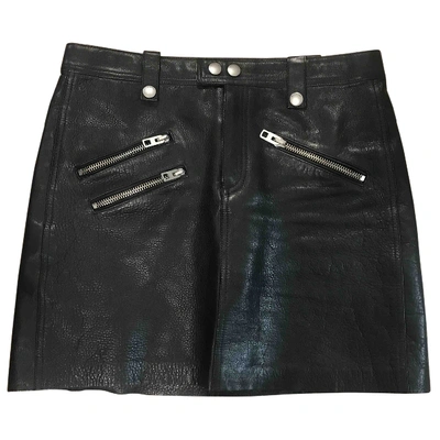 Pre-owned Coach Leather Mini Skirt In Black