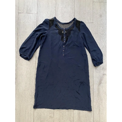 Pre-owned Pablo Silk Mid-length Dress In Navy