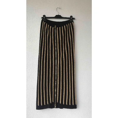 Pre-owned Balmain Mid-length Skirt In Gold