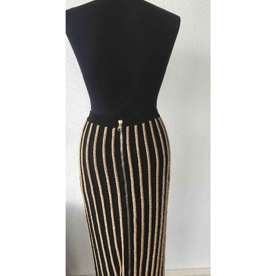Pre-owned Balmain Mid-length Skirt In Gold