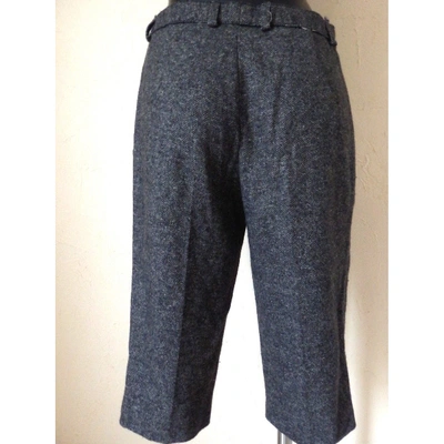 Pre-owned Lanvin Wool Trousers In Grey