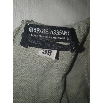 Pre-owned Giorgio Armani Linen Mini Dress In Green