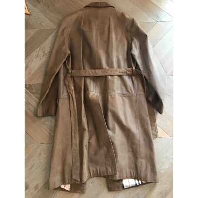 Pre-owned Burberry Brown Leather Leather Jacket