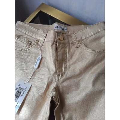Pre-owned Blumarine Straight Jeans In Gold