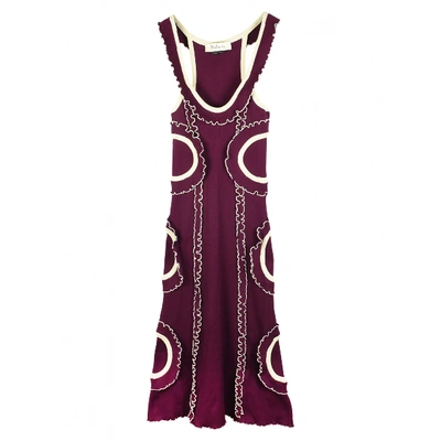 Pre-owned Mulberry Mid-length Dress In Burgundy