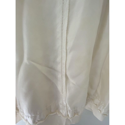 Pre-owned Dkny Silk Jacket In White