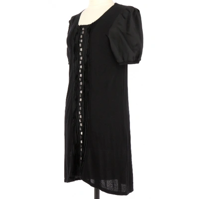 Pre-owned Bcbg Max Azria Silk Dress In Black