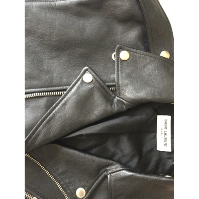 Pre-owned Saint Laurent Leather Biker Jacket In Black