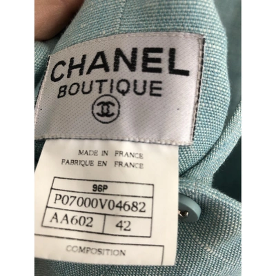 Pre-owned Chanel Turquoise Linen Jacket