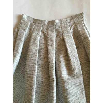 Pre-owned Dior Silk Skirt In Silver