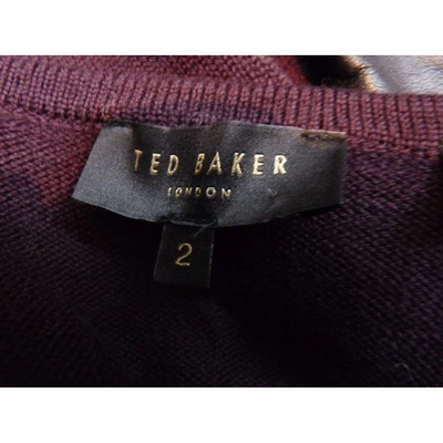 Pre-owned Ted Baker Wool Jacket In Burgundy