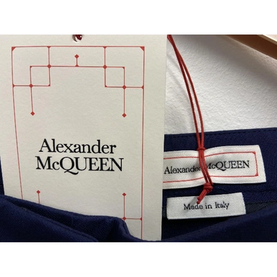 Pre-owned Alexander Mcqueen Wool Trousers In Blue