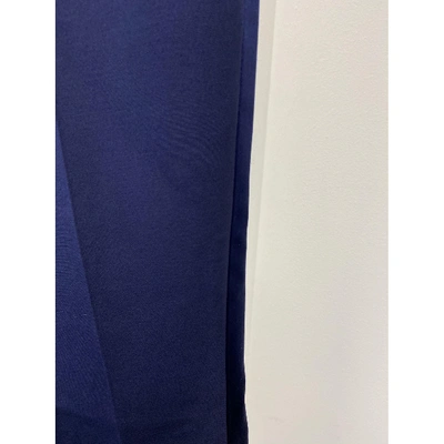 Pre-owned Alexander Mcqueen Wool Trousers In Blue