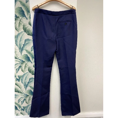 Pre-owned Alexander Mcqueen Wool Trousers In Blue