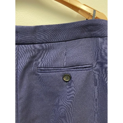 Pre-owned Alexander Mcqueen Wool Trousers In Blue