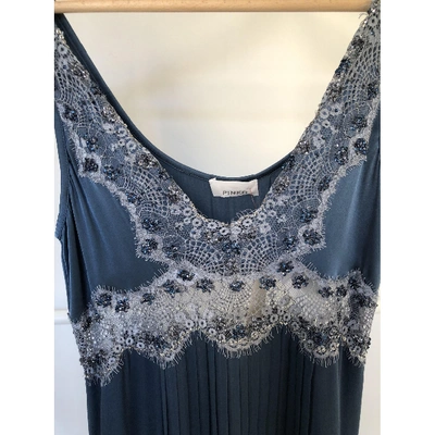 Pre-owned Pinko Silk Mini Dress In Blue