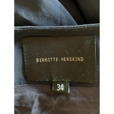 Pre-owned Birgitte Herskind Silk Mid-length Dress In Navy