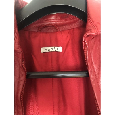 Pre-owned Maska Leather Coat In Red