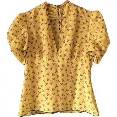 Pre-owned Anna Sui Silk Blouse In Yellow