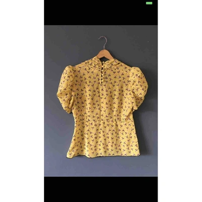 Pre-owned Anna Sui Silk Blouse In Yellow