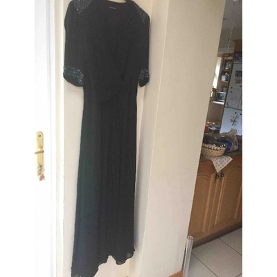 Pre-owned Club Monaco Silk Maxi Dress In Black