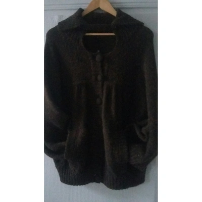 Pre-owned Tara Jarmon Wool Cardi Coat In Brown