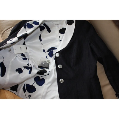 Pre-owned Armani Collezioni Linen Suit Jacket In Blue
