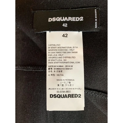 Pre-owned Dsquared2 Leather Mini Skirt In Black