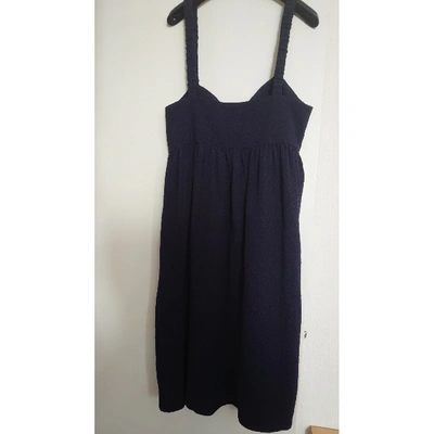 Pre-owned Manoush Silk Mid-length Dress In Blue