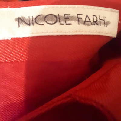 Pre-owned Nicole Farhi Linen Mid-length Dress In Red