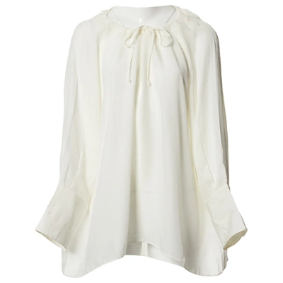 Pre-owned Celine Ecru Viscose Top