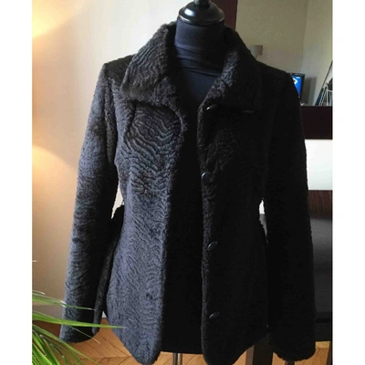Pre-owned Armani Collezioni Faux Fur Short Waistcoat In Brown