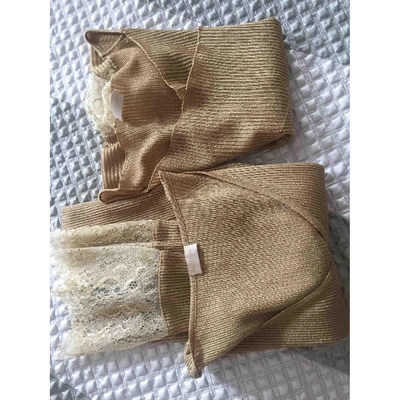 Pre-owned Valentino Gold Synthetic Knitwear