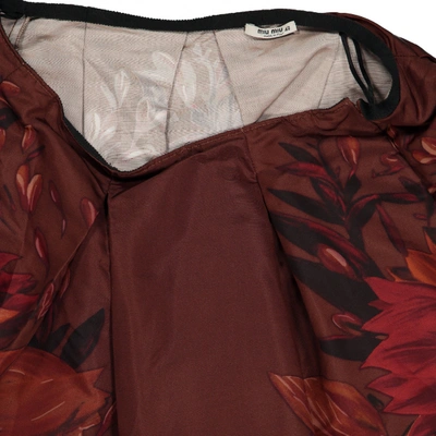 Pre-owned Miu Miu Silk Mini Skirt In Brown