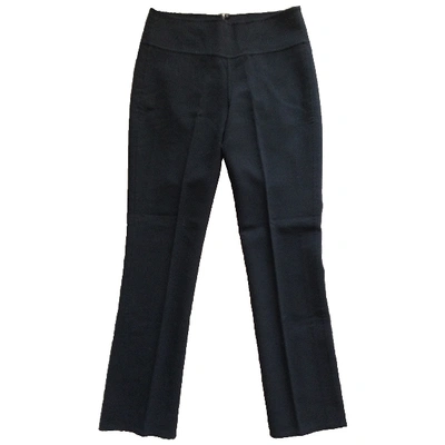 Pre-owned Donna Karan Wool Straight Pants In Black