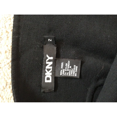 Pre-owned Donna Karan Wool Straight Pants In Black