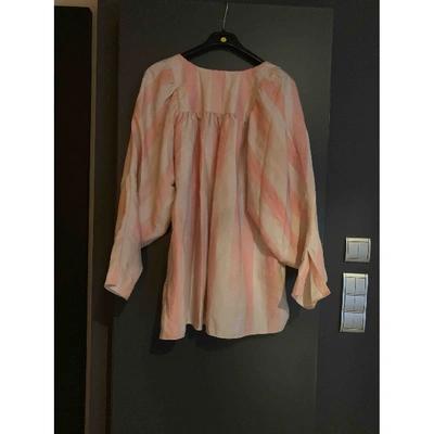 Pre-owned Chloé Linen Blouse In Pink