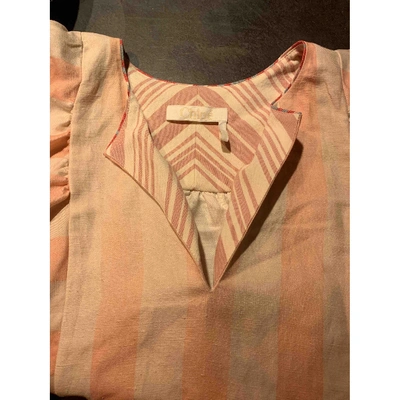 Pre-owned Chloé Linen Blouse In Pink