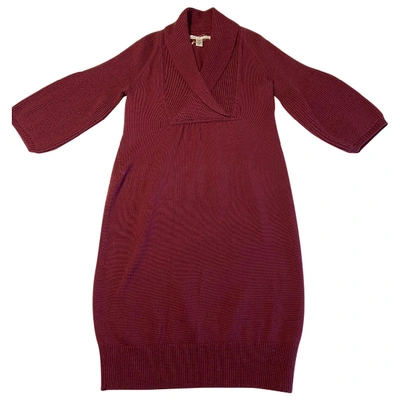 Pre-owned Diane Von Furstenberg Wool Mid-length Dress In Burgundy