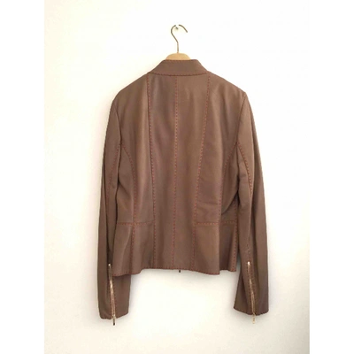 FENDI Pre-owned Leather Jacket In Beige