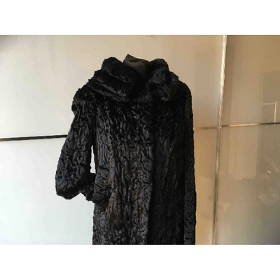 Pre-owned Blumarine Faux Fur Coat In Black