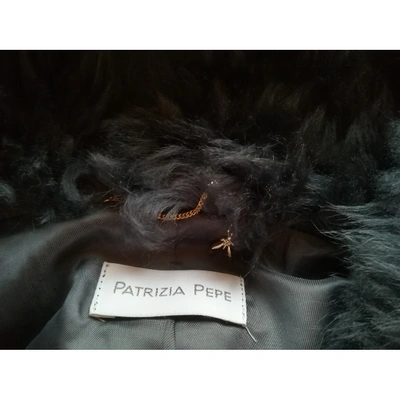 Pre-owned Patrizia Pepe Anthracite Mongolian Lamb Coat