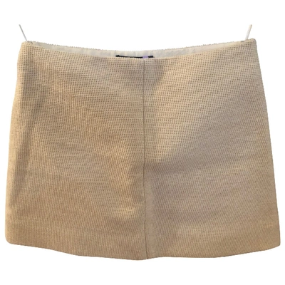 Pre-owned Tibi Wool Mini Skirt In Beige