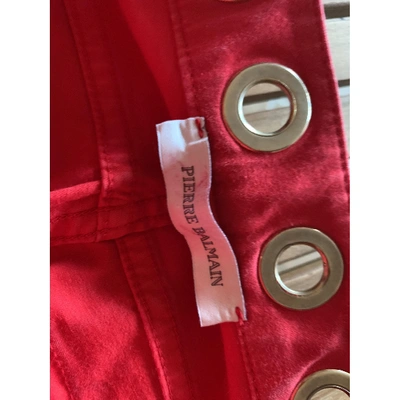 BALMAIN Pre-owned Slim Pants In Red