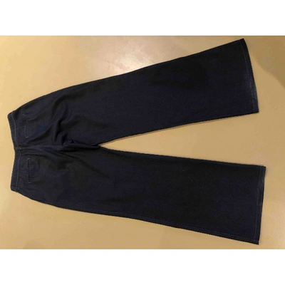 Pre-owned Valentino Trousers In Blue