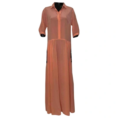 Pre-owned Alexander Terekhov Silk Maxi Dress In Orange