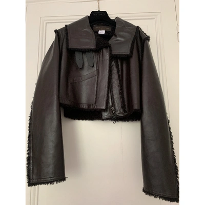 Pre-owned Louis Vuitton Brown Shearling Leather Jacket