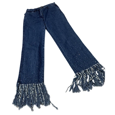 Pre-owned Fendi Straight Jeans In Blue